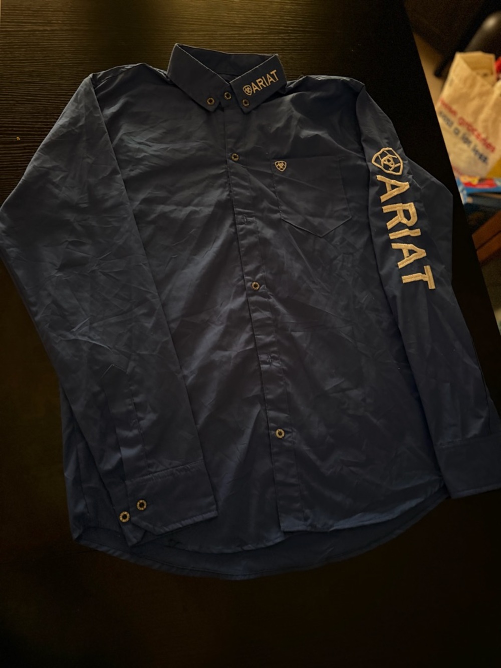 Ariat Navy Blue Long-Sleeve Logo Button-Up Shirt